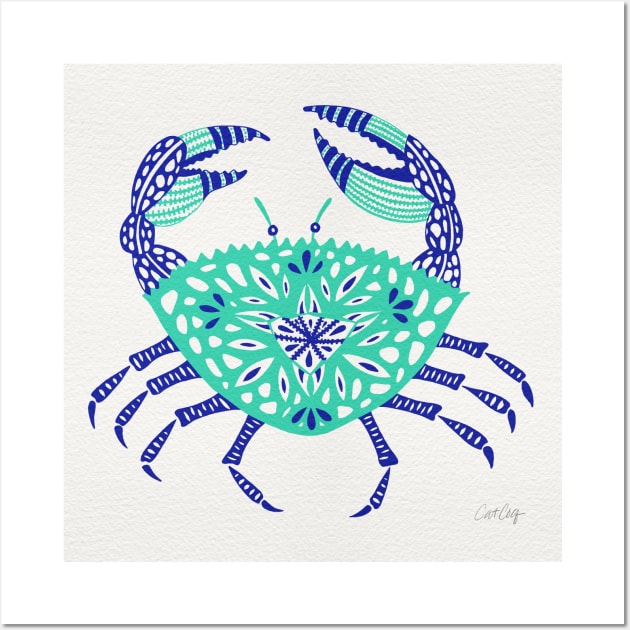 Turquoise Crab Wall Art by CatCoq